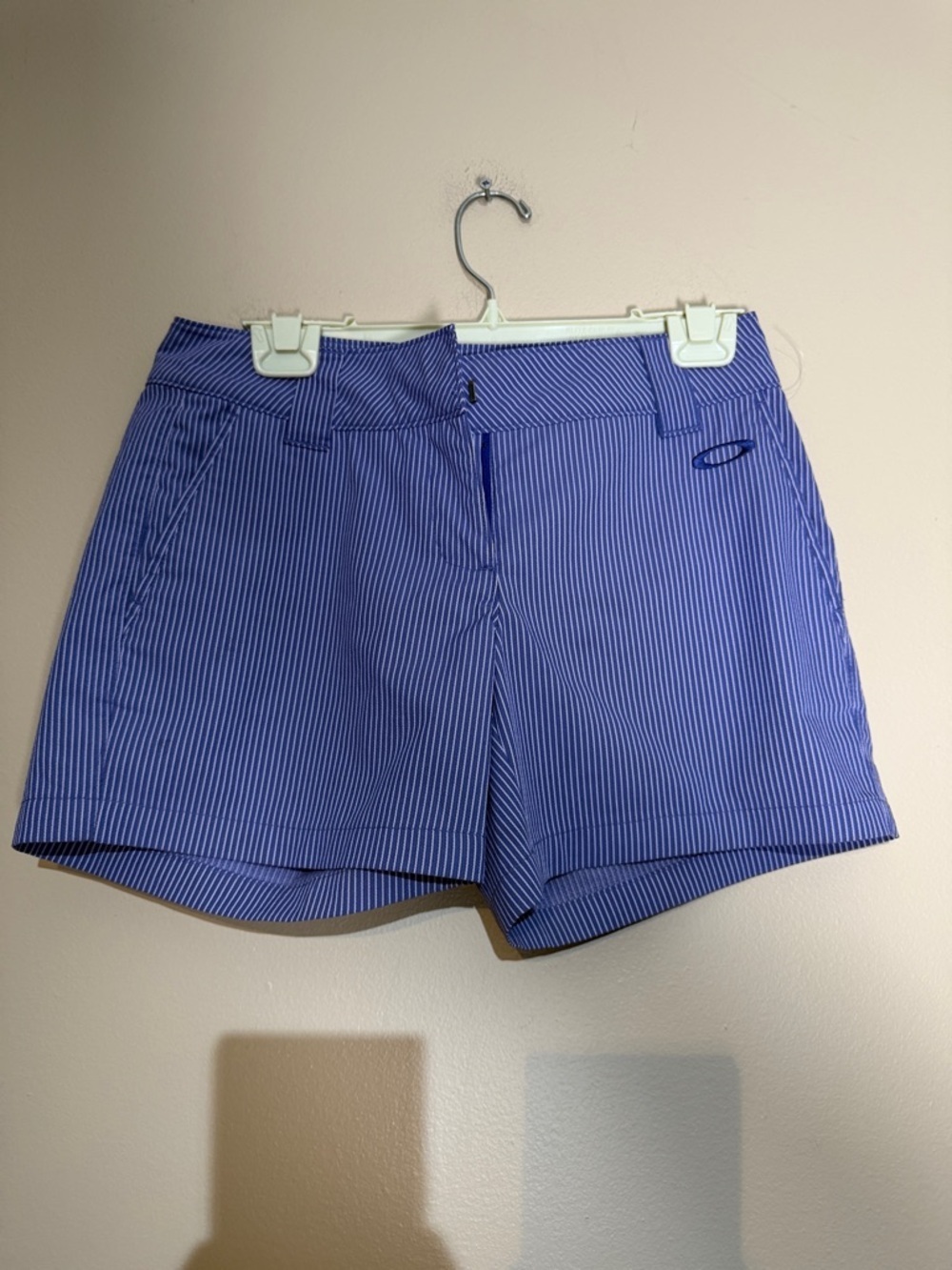 Oakley Blue Pinstripe Women's Athletic Shorts